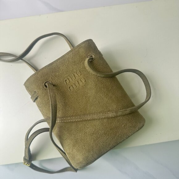 Miu Miu Suede Bucket Bag - Picture 5 of 7
